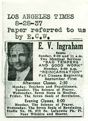 1937 publicity for EV Ingraham lecture